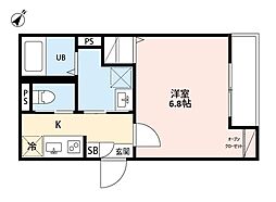 robot home 柳瀬川II 1階1Kの間取り