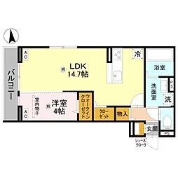ホクラニ スクエア 1LDKの間取図画像