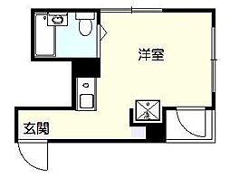 オーパスワン錦糸町 3階ワンルームの間取り