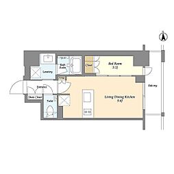 府中市宮西町1丁目マンション 1LDKの間取図画像