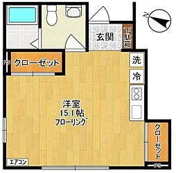 フォーラム菅野戸呂 ワンルームの間取図画像