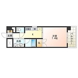 ロイヤルグレース 1Kの間取図画像