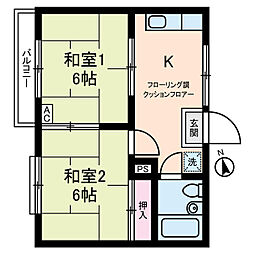 カーサフドウ 2階2Kの間取り