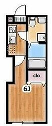 ノワール七里 1Kの間取図画像
