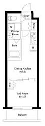 ハーモニーレジデンス新宿四谷 1DKの間取図画像