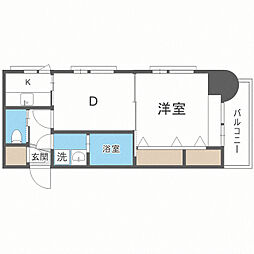 エステート・モア西公園 2Kの間取図画像
