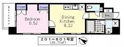 本芝ビル 1DKの間取図画像