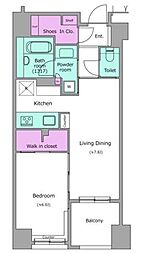レジディア日本橋浜町 1LDKの間取図画像