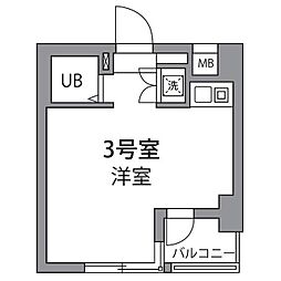 ワールドレジデンス大森 ワンルームの間取図画像