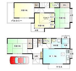 坪井西貸家 1階4DKの間取り