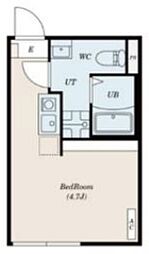 HANABUSA V 2階ワンルームの間取り