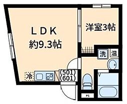 OMOCIDESENGOKU 1LDKの間取図画像