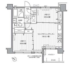 サンウエスト横浜 2LDKの間取図画像
