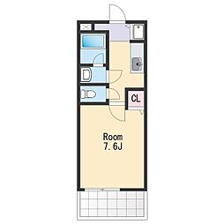 ファイン　ヴィラ 1階1Kの間取り