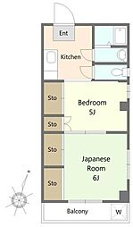 プラーズ松島 2Kの間取図画像