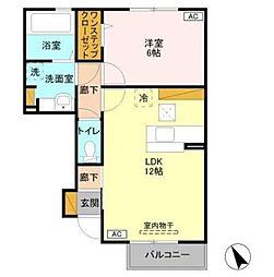 ヴィラ・アムール1 1LDKの間取図画像