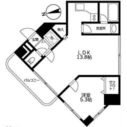 サンセブン柿の木坂 1LDKの間取図画像