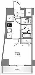 OLIO島津山 1Kの間取図画像