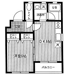 シンプルスタイル 1DKの間取図画像
