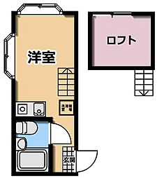 ハイムコマイ 1階ワンルームの間取り