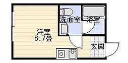 ラフィーネかしわ台 ワンルームの間取図画像