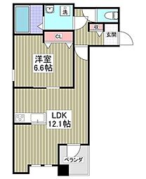 ブリーズコート扇橋 1LDKの間取図画像
