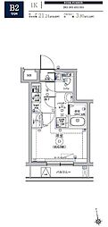 RELUXIA品川東大井 1Kの間取図画像