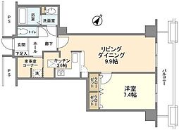 トルナーレ日本橋浜町トルナーレタワー 1LDKの間取図画像