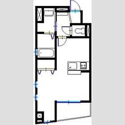 神戸高速東西線 西元町駅 徒歩3分の賃貸アパート 2階ワンルームの間取り