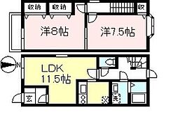 ポルタブォーナ 1階2LDKの間取り