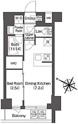 コンフォリア二葉 4階1DKの間取り
