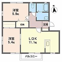 ファミールＭ・Ｋ－Ｃ 201 ｜ 福島県福島市八木田字伊賀内39-1（賃貸アパート2LDK・2階・50.00㎡） その2