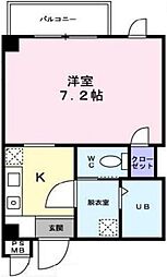 Coreビル 3階1Kの間取り