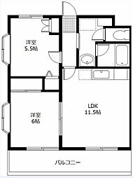 メゾン・ドゥ・レスト 2LDKの間取図画像