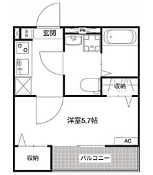 ＭＱｕａｒｔｏ新座II 3階1Kの間取り