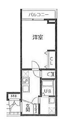 ERBA 2階1Kの間取り