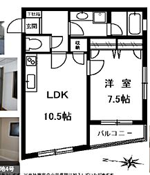 BelleVie柿の木坂 1LDKの間取図画像