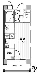クリオ西池袋 9階1Kの間取り