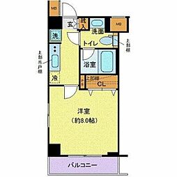 都営浅草線 西馬込駅 徒歩10分の賃貸マンション 4階1Kの間取り