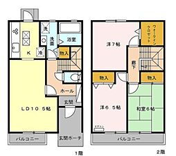 シェソワ中馬込 1階3LDKの間取り