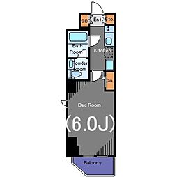 ZOOM恵比寿 1Kの間取図画像