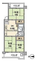 錦糸町第7ウィーンハイツ 2階3DKの間取り