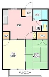 M&K 2DKの間取図画像