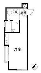 リシェール2 ワンルームの間取図画像