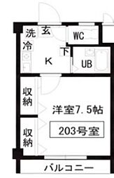 エスポワール京島 1Kの間取図画像