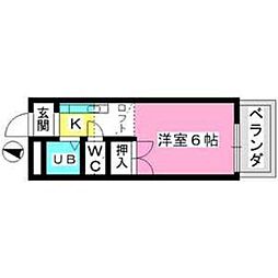 ベルハイツ 1Kの間取図画像