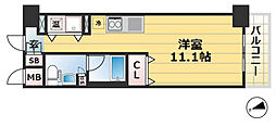 レジディア神戸磯上 ワンルームの間取図画像