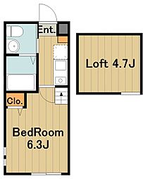ラシャンス橋本第26　1号棟 1階1Kの間取り