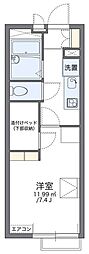レオパレスルーナ 2階1Kの間取り