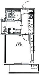 アクシーズ新都心 1階1Kの間取り